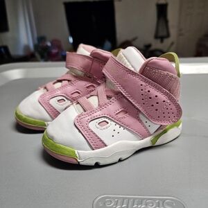 Toddler High Top Pink White Green Air Jordan Shoes Sneakers size 5C